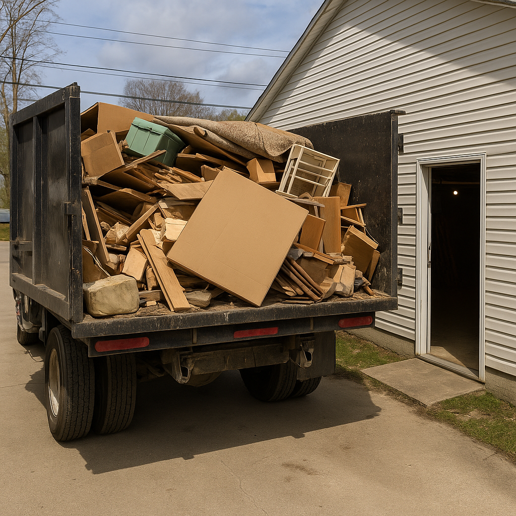 Before and after attic cleanup