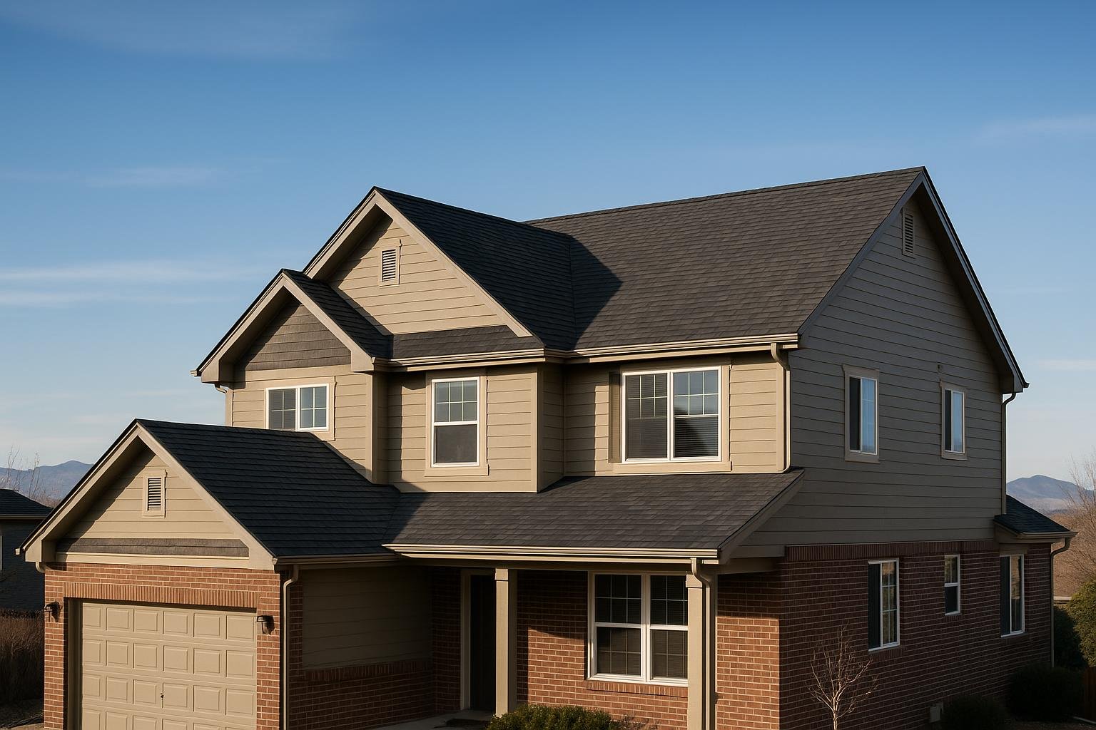 Home with expertly installed roof under blue sky