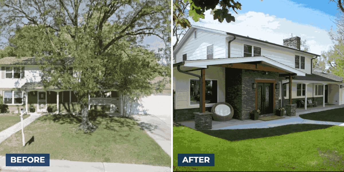 Finished residential roof with new shingles