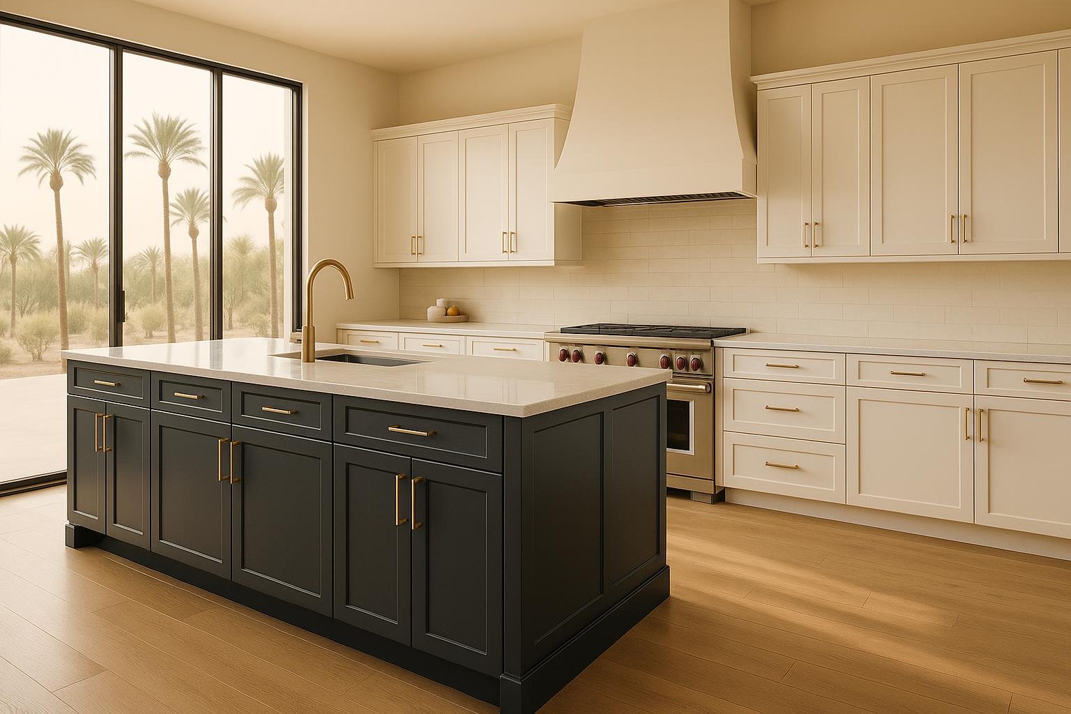 Luxurious kitchen with custom cabinets