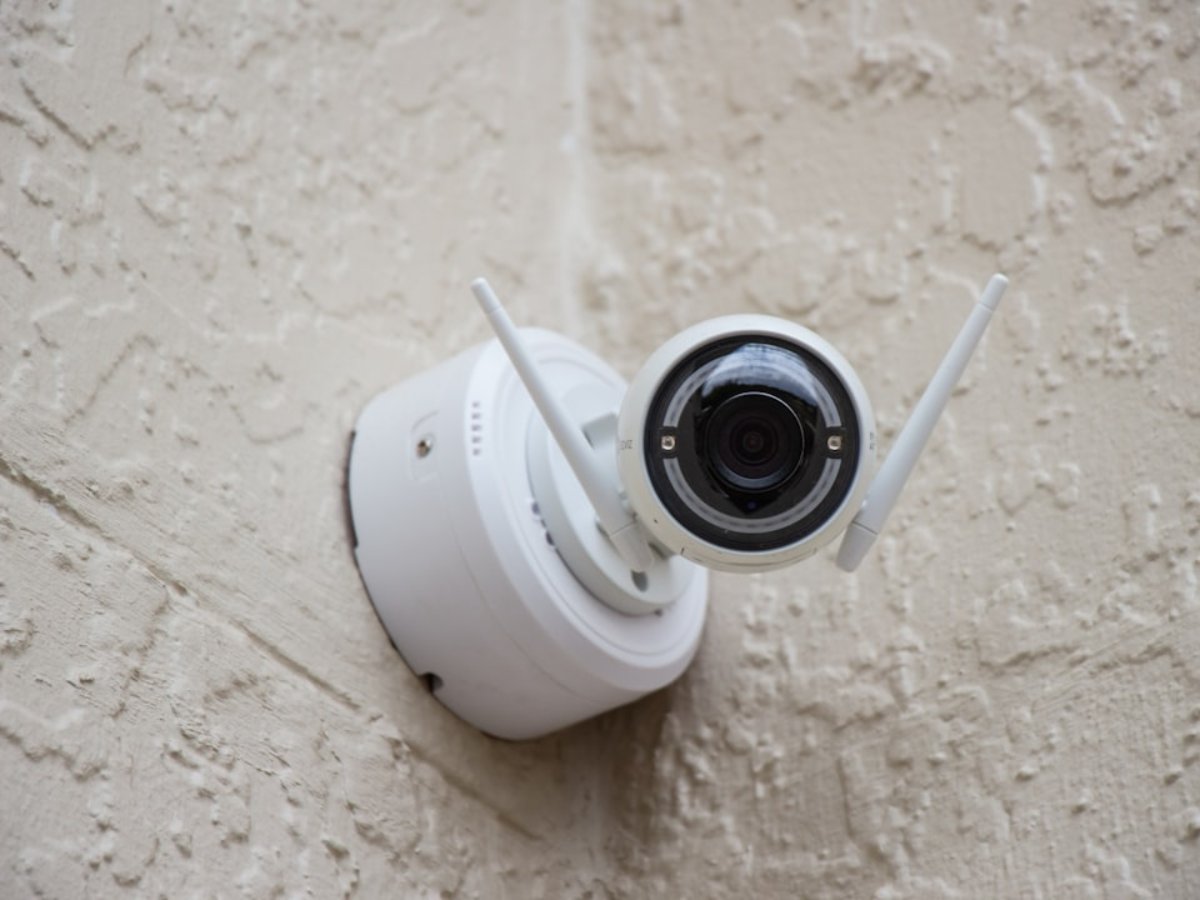 Close-up of advanced security camera