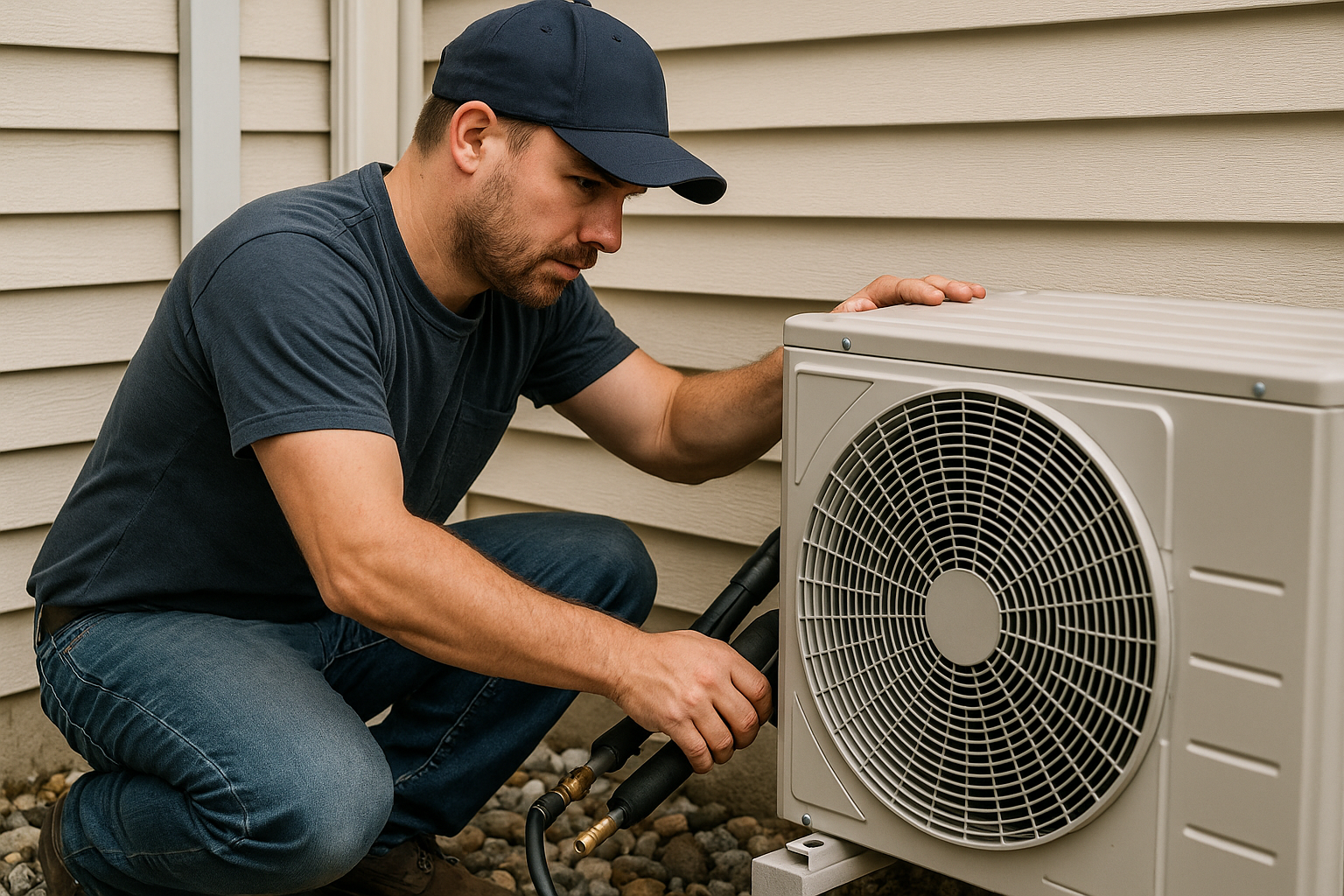 Technician providing expert HVAC service