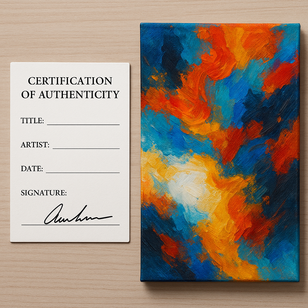 Checklist illustrating benefits of buying art from our gallery