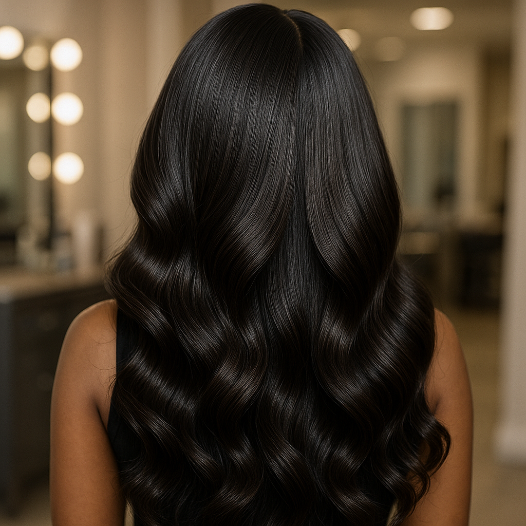 Close-up of seamless hair color match