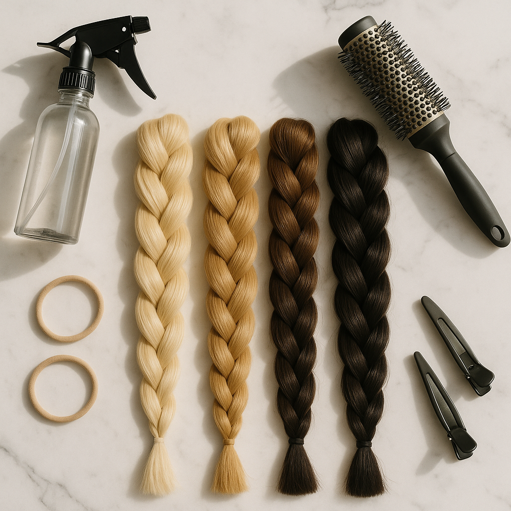 Professional stylist applying hair extensions