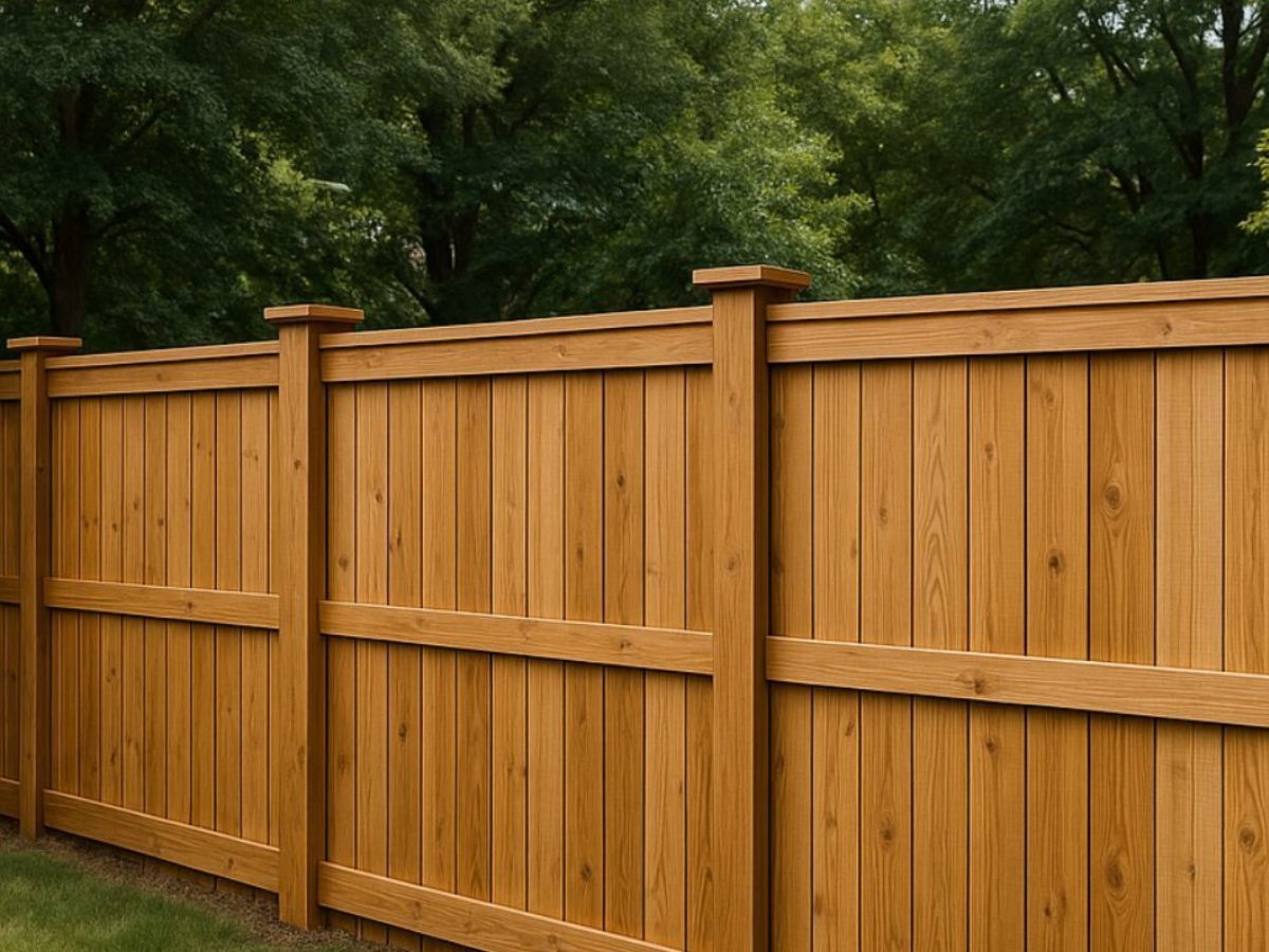 Custom wood privacy fence