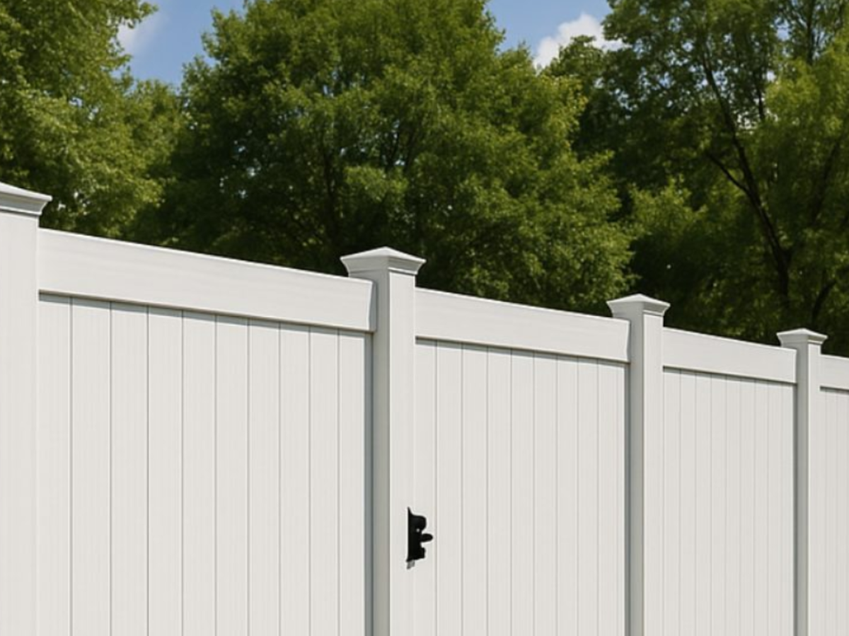 Premium vinyl fence installation