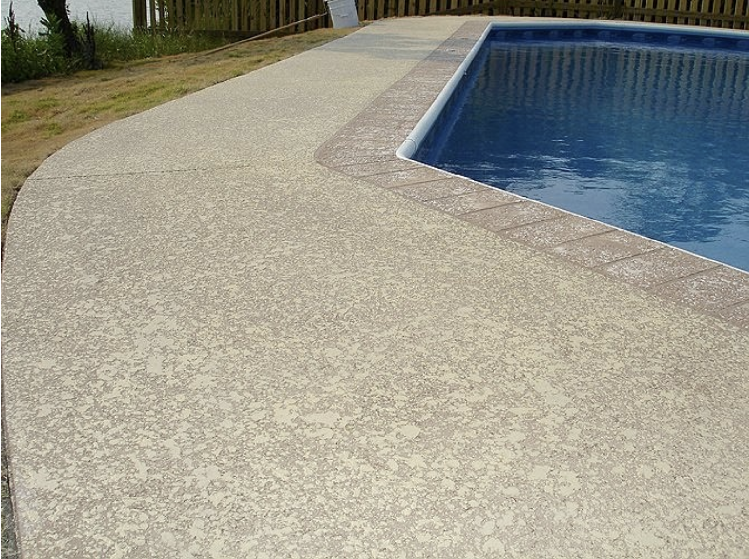 Decorative concrete patio with vibrant design