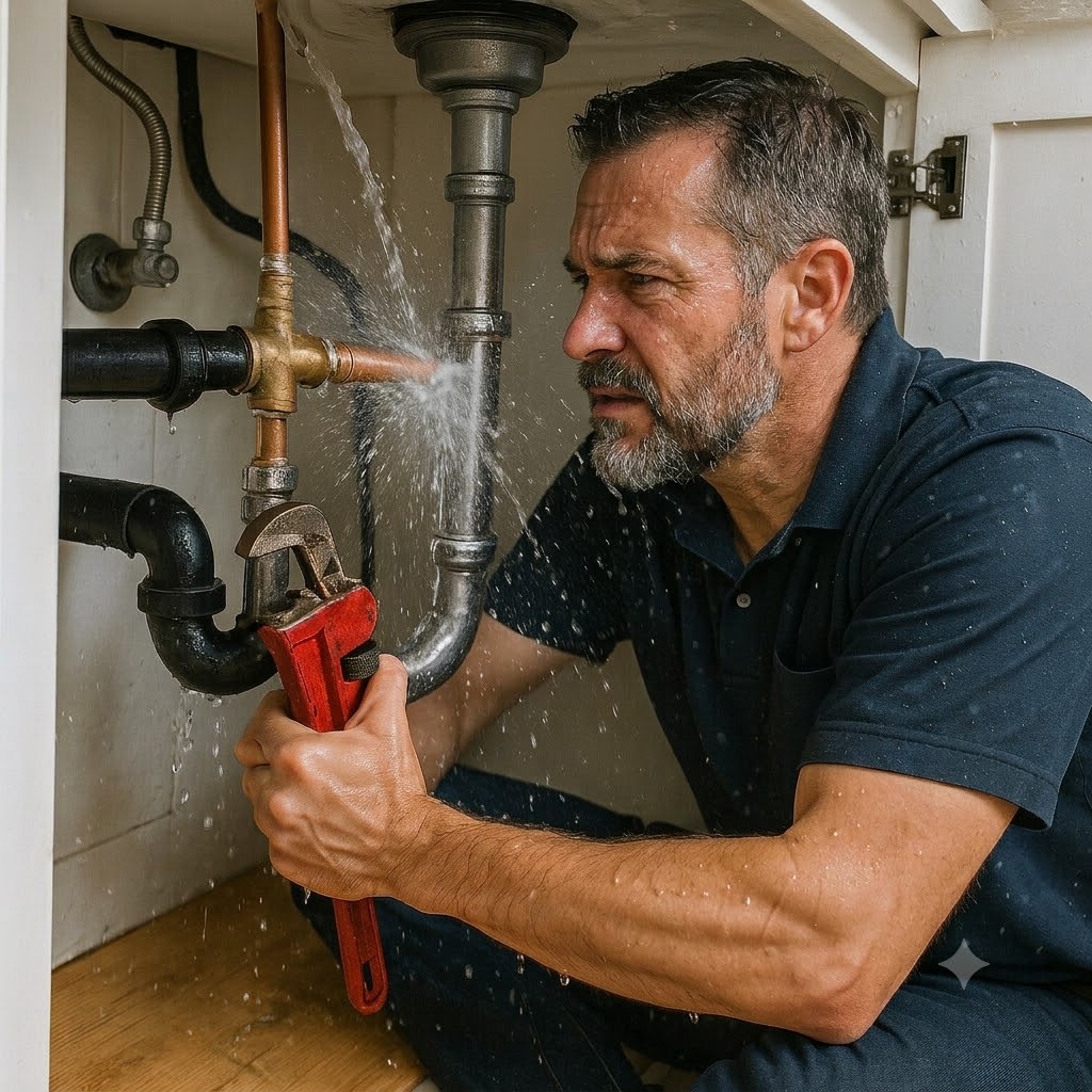 Eco Plumbers team providing service in a residential home