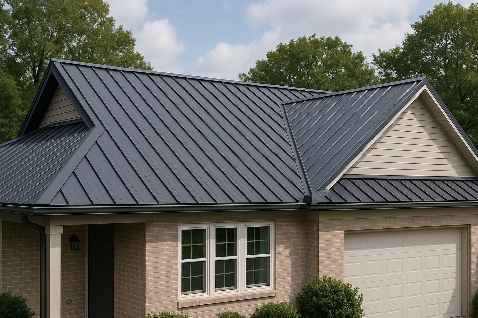 Roofers working on a residential roof in Tampa Bay